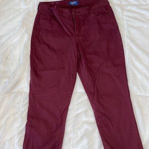 maroon old navy rockstar jeans